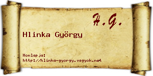 Hlinka György névjegykártya